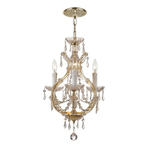 Crystorama Maria Theresa Gold 4 Light Hand Cut Crystal Mini Chandelier 4473-GD-CL-MWP